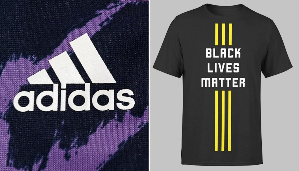 Adidas заявляет, что дизайн Black Lives Matter нарушает торговую марку с тремя полосками