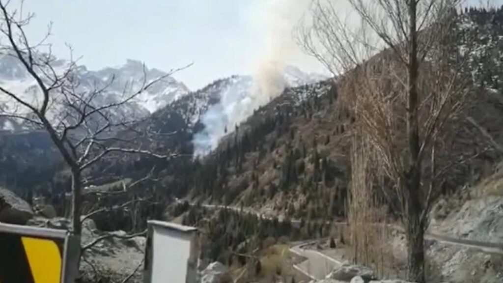 На горе Медео в Алматы произошло возгорание сухостоя и валежника