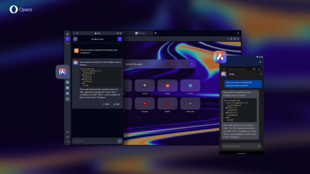 Opera представила инновационное дополнение Aria на базе ИИ