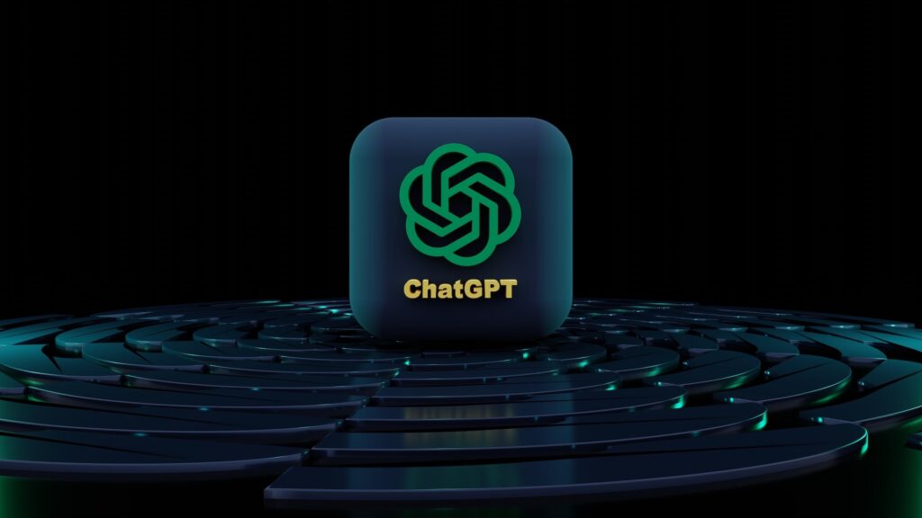 Логотип ChatGPT на черном фоне