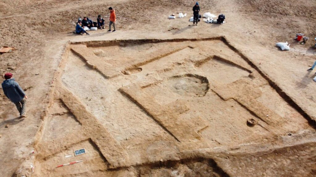 Фотография, где археологи обнаружили древнее поселение возрастом 4,5 тысячи лет на месте будущего завода Intel в Германии