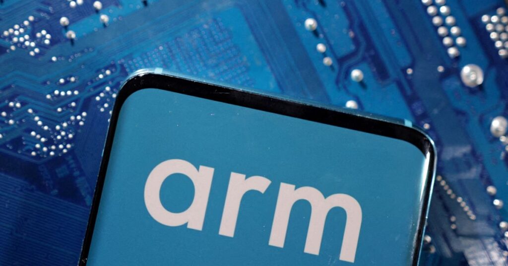 Illustration shows Arm Ltd logo