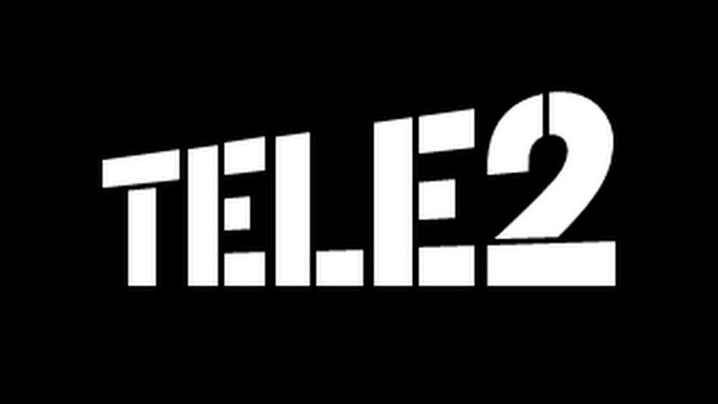 Логотип Tele2 на черном фоне