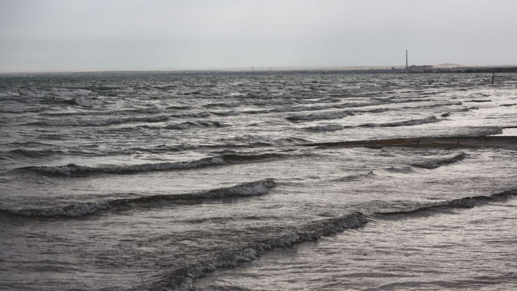 Волны воды текут к берегу