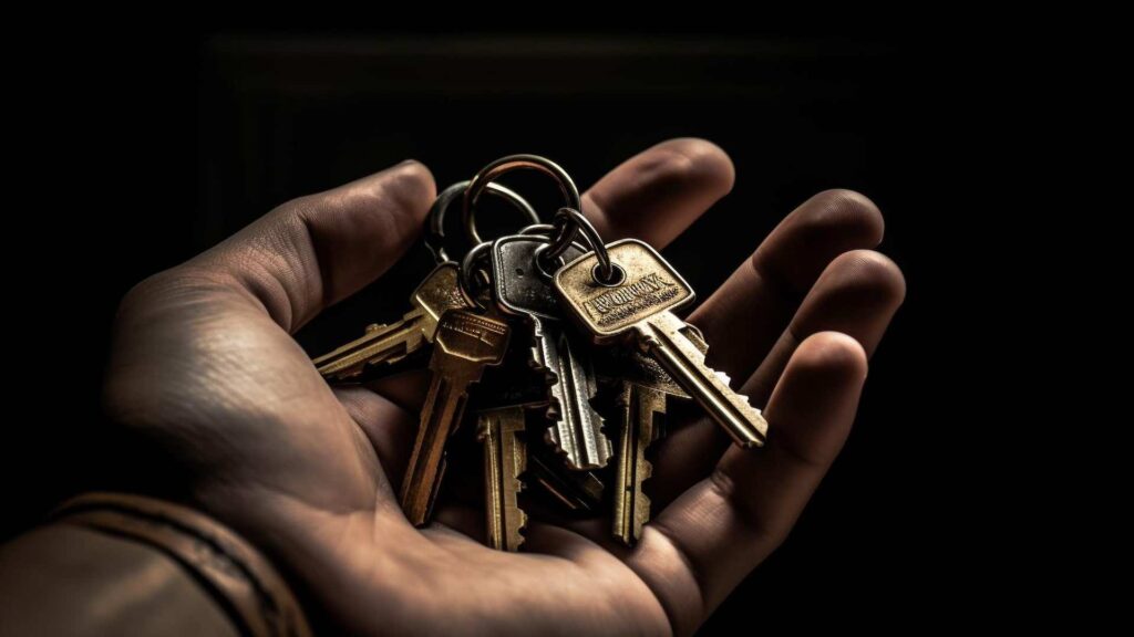 Человек держит в руках ключи от квартиры