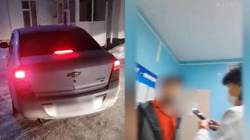 В Кокшетау пьяный водитель такси, управляющий Chevrolet Cobalt, устроил дрифт