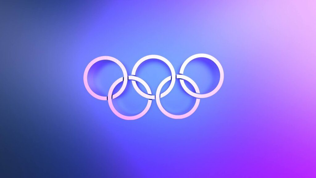 Знак Олимпиады на разноцветно фоне