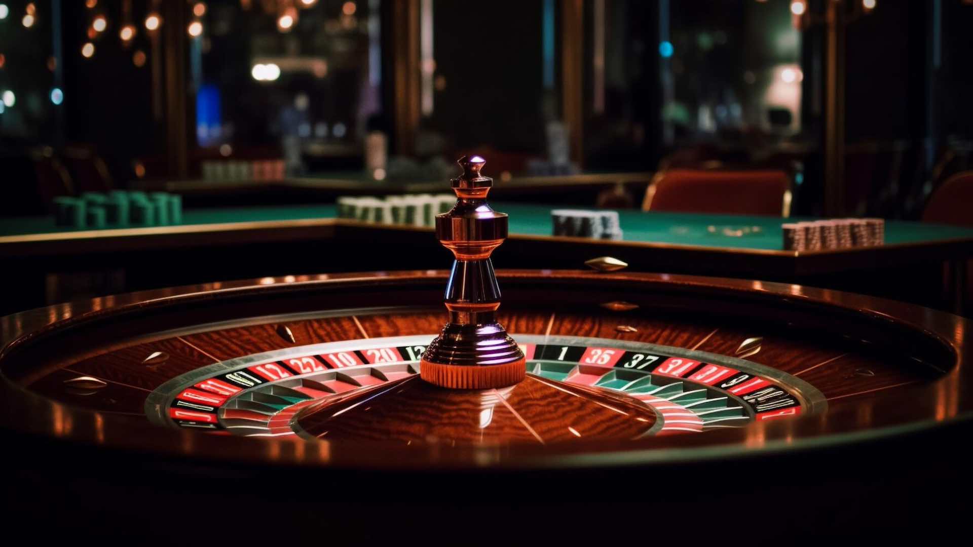 10.0 s a spinning roulette wheel at a casino