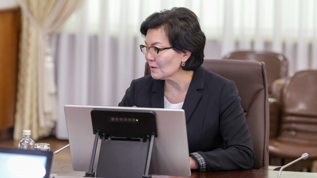 Светлана Жакупова выступает на заседании кабинета министров