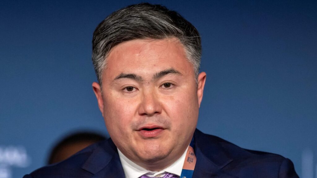 Глава Национального банка Казахстана Тимур Сулейменов крупным планом