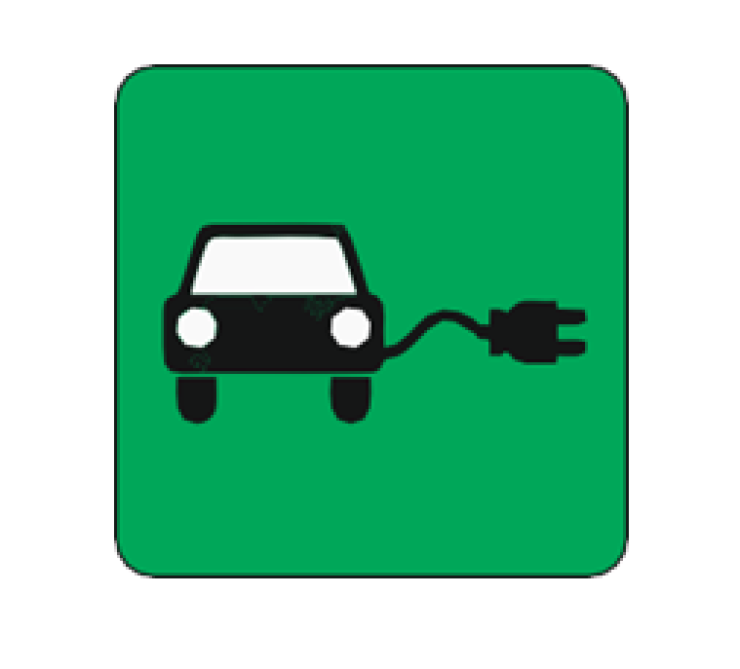 Введен особый знак для электромобилей, который должен быть применён ко всем электромобилям, кроме гибридных.