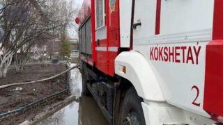 Водный уровень реки Кылшакты в Кокшетау снова поднялся