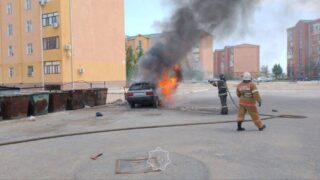 В Кызылорде сгорел автомобиль
