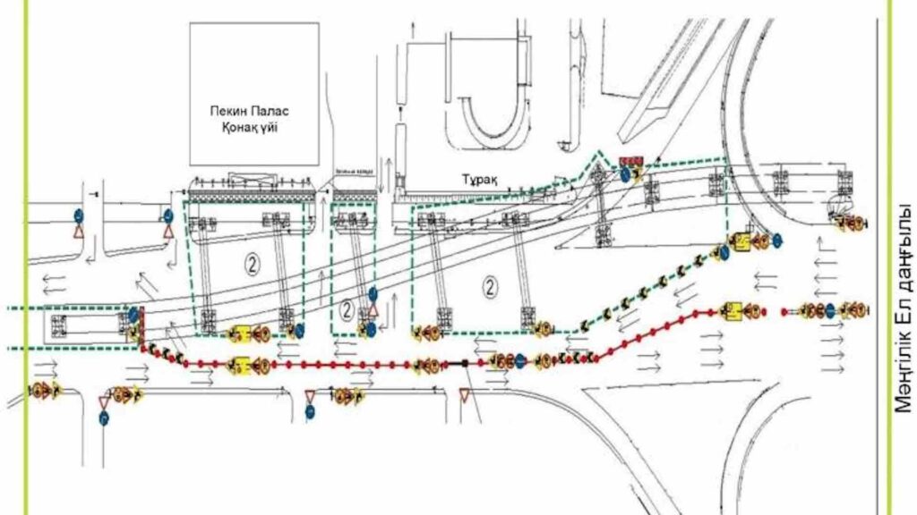 Съезд по улице Сыганак закроют в Астане из-за LRT