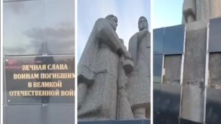 В Акомлинской области вандалы испортили памятник воинам ВОВ