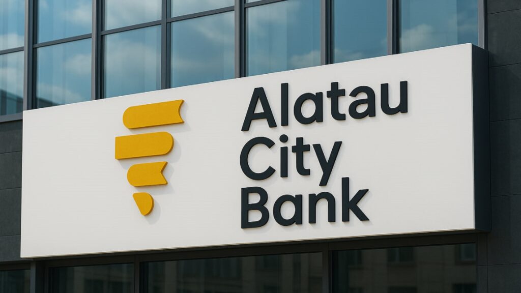 Вывеска отделения Alatau City Bank